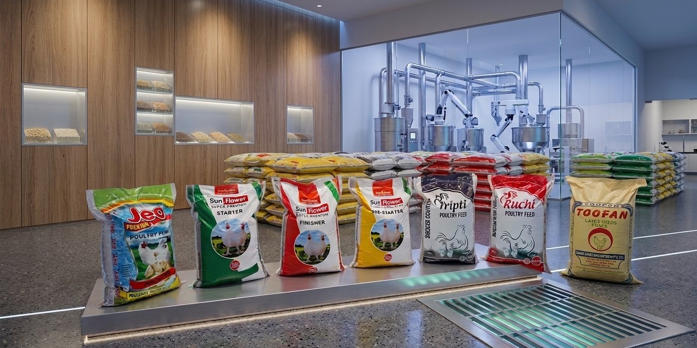 Feed product range close-up