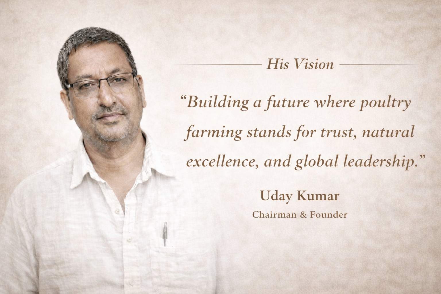 Founder Vision - Mr. Uday Kumar